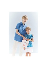 Resim Defacto Erkek Çocuk Oversize Geniş Kalıp Polo Yaka Kısa Kollu Gömlek E5832a825hsbe422 Mavi 