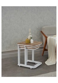 Resim Arpelia Vera Demonte Zigon Sehpa Tekerlekli 3 Lü 