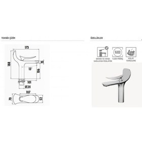 Resim Creavit Foglia Lavabo Armatürü Bataryası Fg1501 