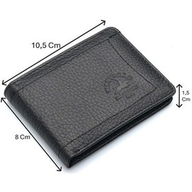 Resim Westpolo Hakiki Deri Kağıt Para Ve Bol Şeffaf Kart Bölmeli Unisex Kartlık - Siyah Siyah 