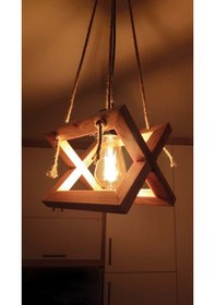 Resim Ahşap Rustik Avize Ahşap 