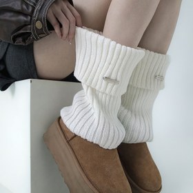 Resim 1 Çift Kadınlar için Bacak Isıtıcıları - %100 Polyester, Elde Yıkanabilir, Metal Düğme Detayı ile Düz Renk, Ev Giyiminde Rahat Sonbahar/Kış Stili, Konforlu ve Rahat, Kış Aksesuarları | Düğme Detayı Taytlar | Dokulu 