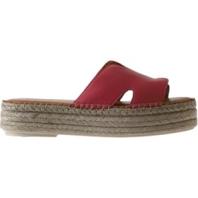 Resim Bueno Shoes Fuşya Deri Kadın Dolgu Topuklu Terlik 