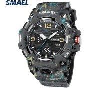 Resim Hanyang Camo-Gray Erkekler Saatler Spor Smael Askeri Izle Kamuflaj Tarzı 50 M Su Geçirmez Saat Alarm Kronometre 8008 Kuvars Saatı Erkekler Için (Yurt Dışından) 