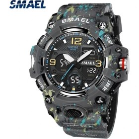 Resim Hanyang Camo-Gray Erkekler Saatler Spor Smael Askeri Izle Kamuflaj Tarzı 50 M Su Geçirmez Saat Alarm Kronometre 8008 Kuvars Saatı Erkekler Için (Yurt Dışından) 