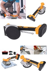 Resim DEKO TURKEY Çift Akülü Torklu Seramik Tutma Vantuzu Vibrasyonlu Fayans Döşeme Taşıma Vantuzu Çantalı Set 