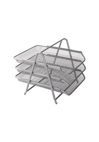 Resim Kraf Perfore Evrak Rafı Metal 3 Katlı 460g Gri 