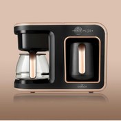 Resim karaca-hatırplus Karaca Hatır Plus 2 İn 1 Black Copper Kahve Makinası Karaca