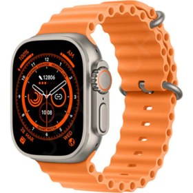 Resim T800 Ultra Smartwatch Kablosuz Şarj IP67 Su Geçirmez Özelliği 1.99 HD Ekran Turuncu Renk Akıllı Saat 