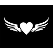 Resim SEÇ Kanatlı Kalp Sticker Çok Amaçlı Sticker 