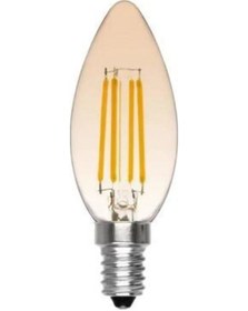 Resim E14 Ince Duy Buji Mum Amber Renk 4 Watt Rustik Led Ampul Edison F 