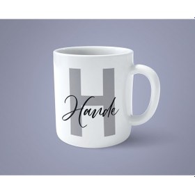 Resim Kişiye Özel H Harfi İsimli Baskılı Kupa Bardak 