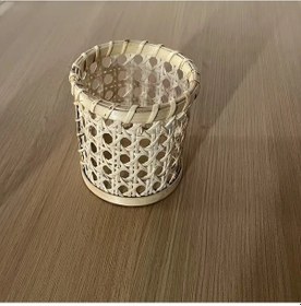 Resim Hightower Beyaz Örgü Rattan Çatal Kaşık Standı - Mutfak & Yemek Masası Dekorasyonu 