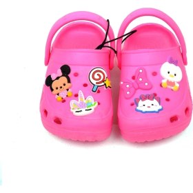 Resim Crocs Tarz Model Sandalet Terlik Minnie Unicorn Kedi Süslü Neon Pembe 