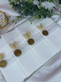 Resim Özel Tasarım Mühürlü Cepli Nişan Peçetesi - Kişiye Özel 