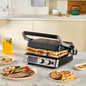 Resim Karaca Compact Steel Sear and Grill Inox 2008 Izgara ve Tost Makinesi 6 Dilim Kapasiteli 