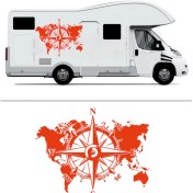 Resim Melek Pazarı Dünya Pusula Off Road Karavan STICKER-S1322 