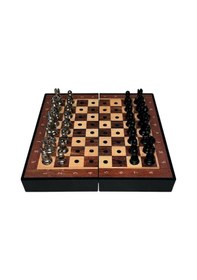 Resim Gifthome Pocket Serisi Küçük Boy Black Ceviz Desenli Kutulu Klasik Satranç Takımı 13,5 X 13,5 Cm. 