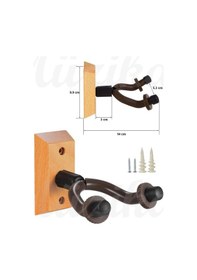 Resim Gitar Bağlama Ukulele Duvar Askısı Standı Ahşap Yüzey + Dübel Ve Vida Dahil 