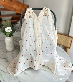 Resim Müslin Puset Örtüsü | Love Serisi | %100 Pamuk, Nefes Alabilen 