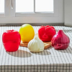 Resim CetKing L-00393 5 Li Kilit Kapaklı Domates Soğan Limon Sarımsak Elma Sebze Saklama Kabı Seti 