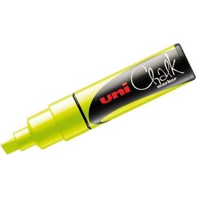 Resim Uni Chalk Marker Wet Wipe Kesik Uçlu Tebeşir Kalemi Fosforlu Sarı 