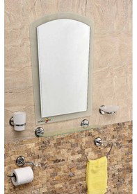 Resim Çift Camlı 6 Parça Dev Büyük Banyo Wc Kafe Cafe Tuvalet Ayna Seti Gümüş 