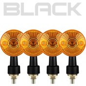Resim 4 Adet Motosiklet Gösterge Sinyal Işıkları Motosiklet Dönüş Sinyali Flaşör İşık 4 Piece Black Fransa 1 ADET 