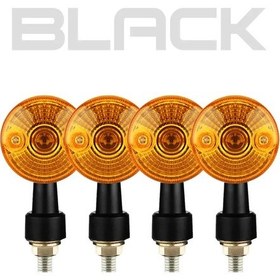Resim 4 Adet Motosiklet Gösterge Sinyal Işıkları Motosiklet Dönüş Sinyali Flaşör İşık 4 Piece Black Fransa 1 ADET 