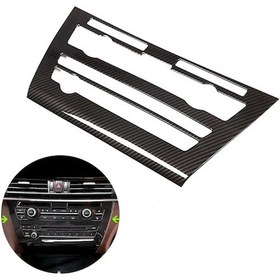 Resim Lasonstiges Bmw X5 X6 F15 F16 Karbon Fiber Araba Doku İç Kontrol Merkezi Klima Paneli Ses Anahtarı Eşleştirme Çerçevesi 