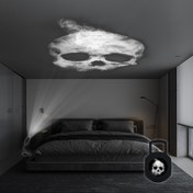 Resim Dönebilen Kafatası LED Projektör Lamba - Ayarlanabilir USB Gece Işığı için Cadılar Bayramı Dekoru, Yatak Odası ve Oturma Odası Atmosferi, Duvar ve Tavan Vurgusu, Mükemmel Tatil Hediyesi, Ev Dekorasyonu, Fotoğraf Arka Planı, Cadılar Bayramı Süslemeleri 