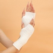 Resim Soğuk geçirmez Kol Kılıfları Sıcak Peluş Örme Parmaksız Eldivenler Rahat Elastik Orta Uzunluklu Eldiven Kadınlar için 