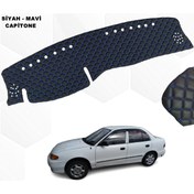 Resim caraks Hyundai Accent Uyumlu Göğüs Halısı 1995-2000 Arası Capitone Mavi 