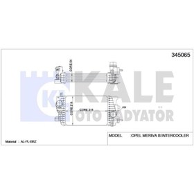 Resim Opel Meriva B S10 1.6 CTDI 1.7 CDTI 2013 Sonrası Turbo Radyatörü Intercooler 315X216X64 