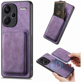 Resim Xiaomi Redmi Note 13 Pro Plus + 5g Kılıf Deri Vintage Telefon Kılıfı, Manyetik Kart Tutacağı İçin 