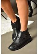 Resim Fox Shoes Siyah Hakiki Deri Comfort Ortopedik Taban Kadın Bot N555361003 Siyah 