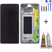 Resim Te Samsung Uyumlu S10 G973f Uyumlu Çıtalı Lcd Ekran Beyaz + Montaj Kiti 