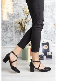 Resim GİMER - 7 Punt Karnıyarık Siyah Cilt Stiletto - MZ120101G Siyah 