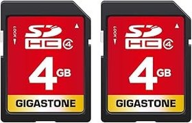 Resim Gigastone SDHC hafıza kartı (4 GB, sınıf 4), fotoğraf, video, müzik, ses dosyası, DSLR kamera, DSC, video kamera, kayıt cihazı, oynatma, PC, Mac, POS, 2 adet, bir pakette 2 adet (2 adet) 