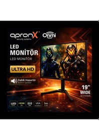 Resim Apx-nws19 19 İnç Led Monitör Dahili Haporlör 900p Vga Hdmı Girişli 