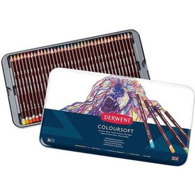 Resim Derwent Coloursoft Kuru Boya Kalemi 36Lı Set 