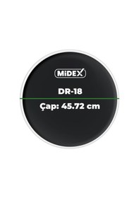 Resim Midex Dr-18bk Siyah Renk 18 İnç Bas Kick Bateri Davul Derisi Drumhead 18'' İnch 45.72 Cm 