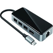 Resim Daytona Hc-76 10ın1 Macbook Uyumlu Usb 3.0-type-c-rj45-hdmı-sdkart Çevirici Dönüştürücü Adaptör 