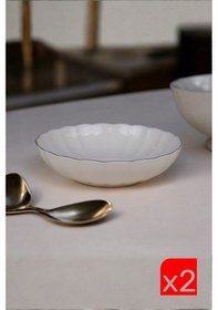 Resim Kütahya Porselen Bone Luz Platin Fileli Bowl Kase 25x6cm 2000ml 2 Li Bnlzf25ks00 Çok Renkli 