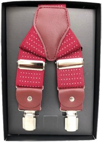 Resim Yage Bordo 3,5 Cm Puantiyeli Pantolon Askısı 