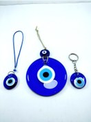 Resim Ennea Art Nazar Boncuğu Duvar Dekoru 9 Cm Anahtarlık Araba Dikiz Ayna Süsü El Yapımı Dekoratif Hediyelik Set 