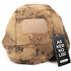 Resim Jandarma Çöl Kamuflaj Balistik Başlık Kılıfı Kask Kılıfı Camel 
