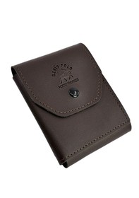 Resim David Polo Hakiki Deri Bol Kartlıklı Kullanışlı Unisex Kartlık Cüzdan Acı Kahverengi 