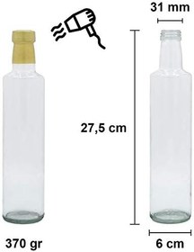 Resim Afracam 500 ml Şeffaf Dorika Kilitli Kapaklı ve Kapüşonlu Boş Cam Şişe 30 Adet 