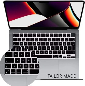 Resim Fibaks Apple Macbook 16.2 2021 A2485 Uyumlu Klavye Koruyucu Sıvı ve Toz Koruyucu İngilizce Q Klavye Ped 